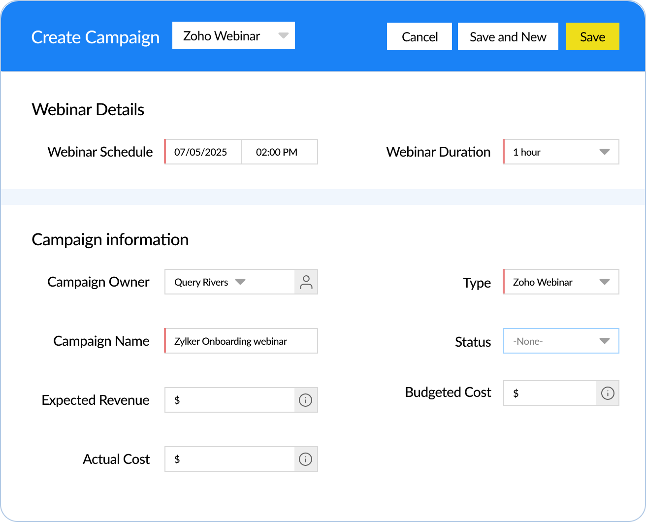 Organize your webinars
