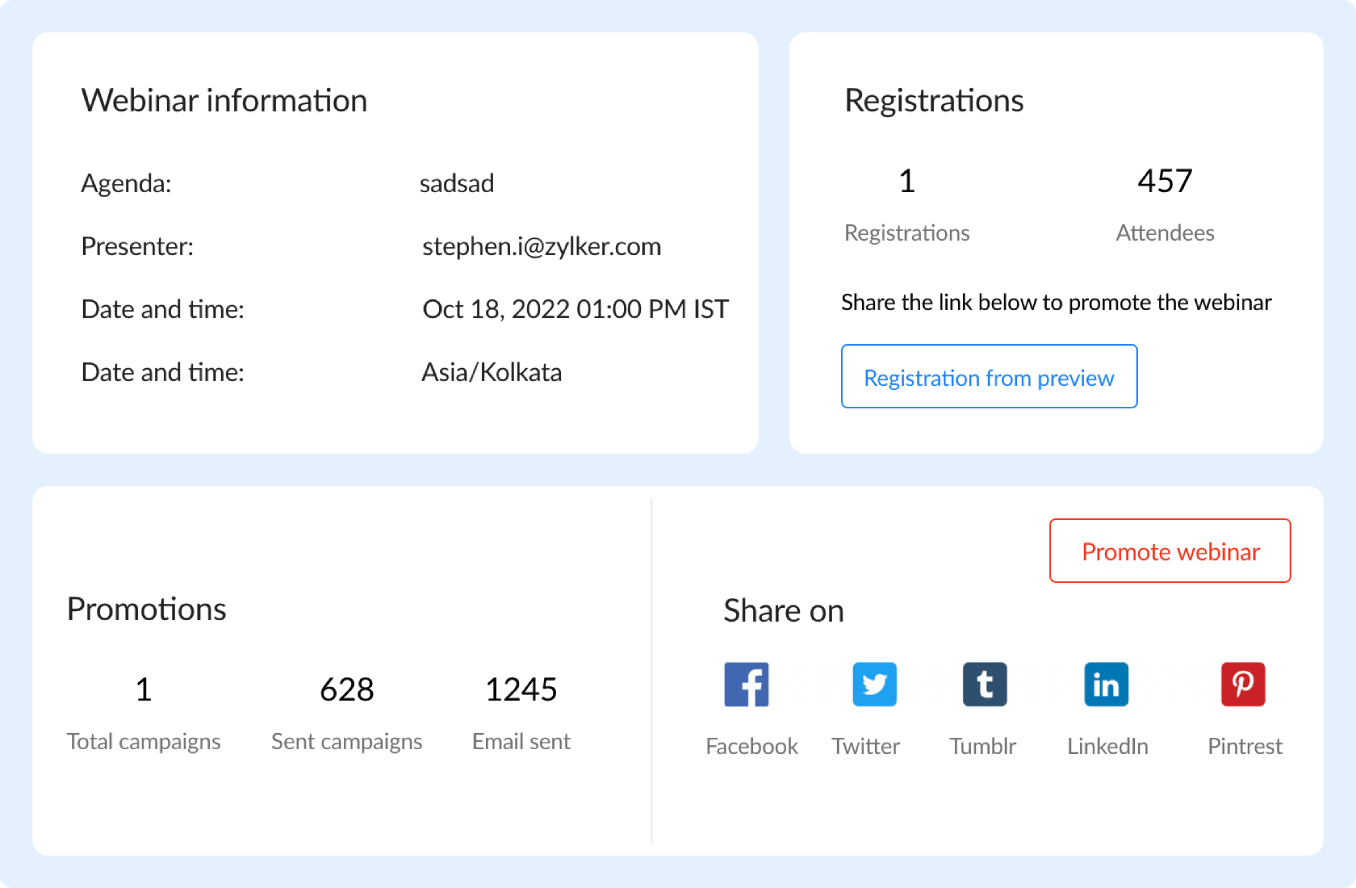 Lead generation - Zoho Webinar