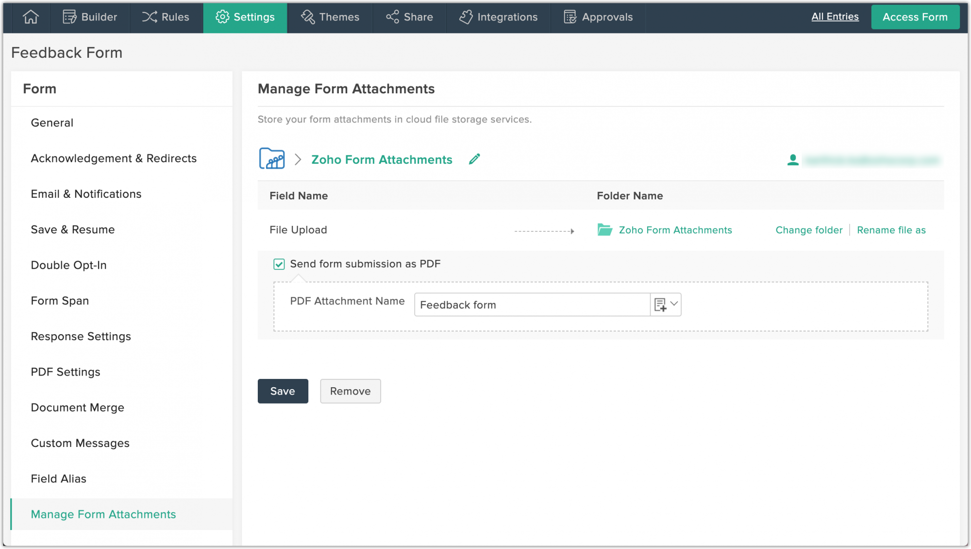 Manage your Zoho Forms attachments in WorkDrive