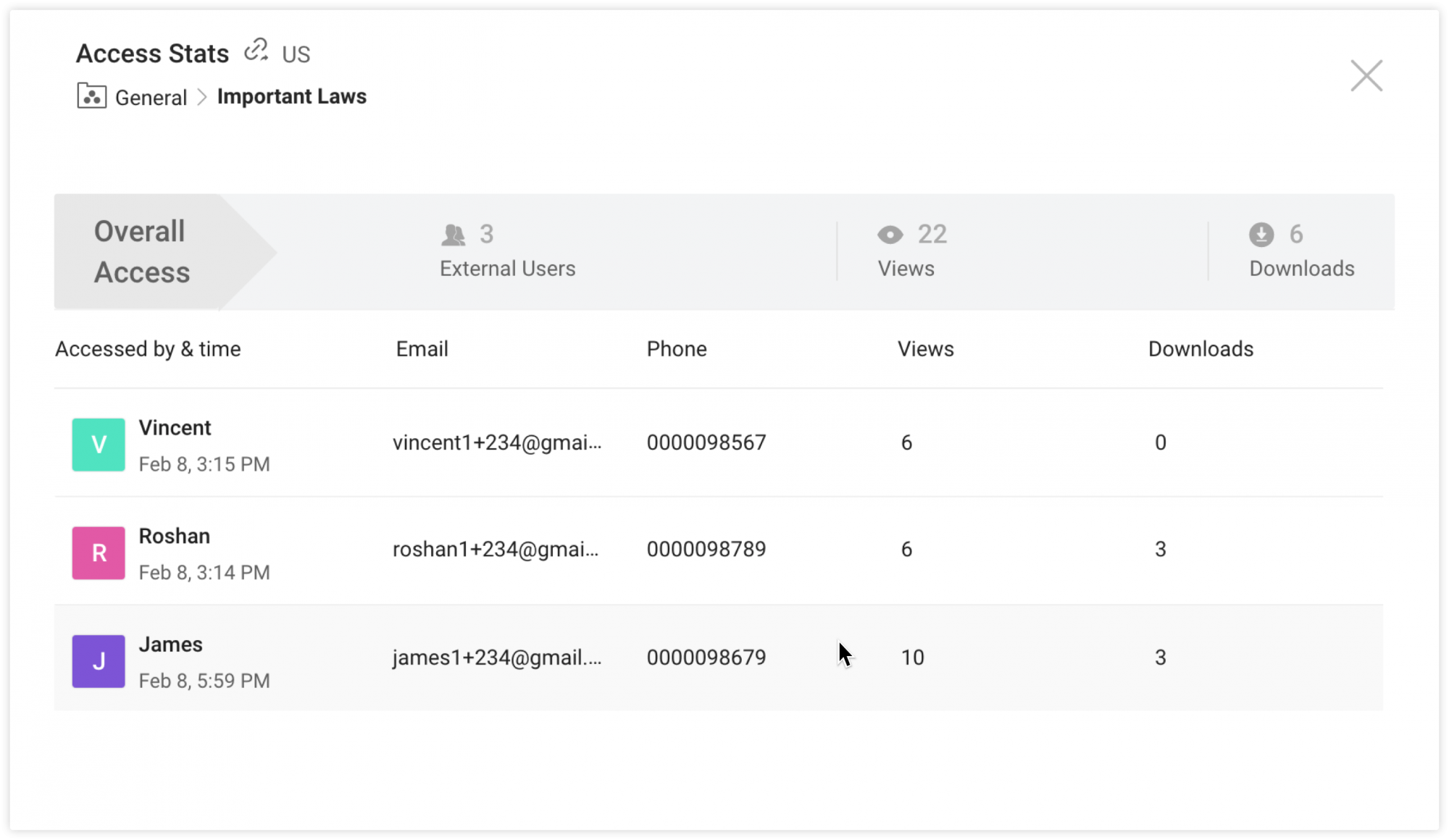 View access stats for external users