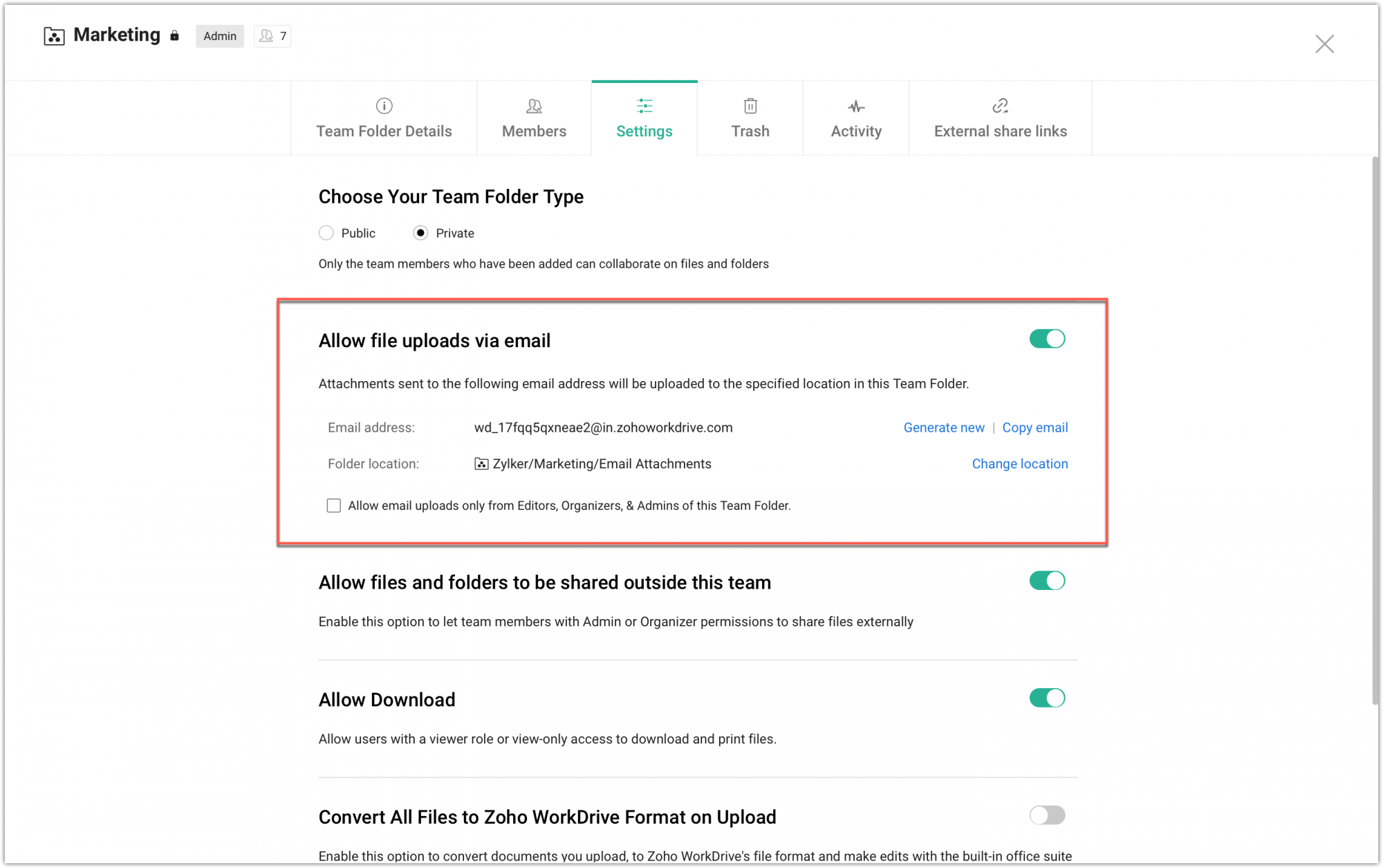File Upload via Email
