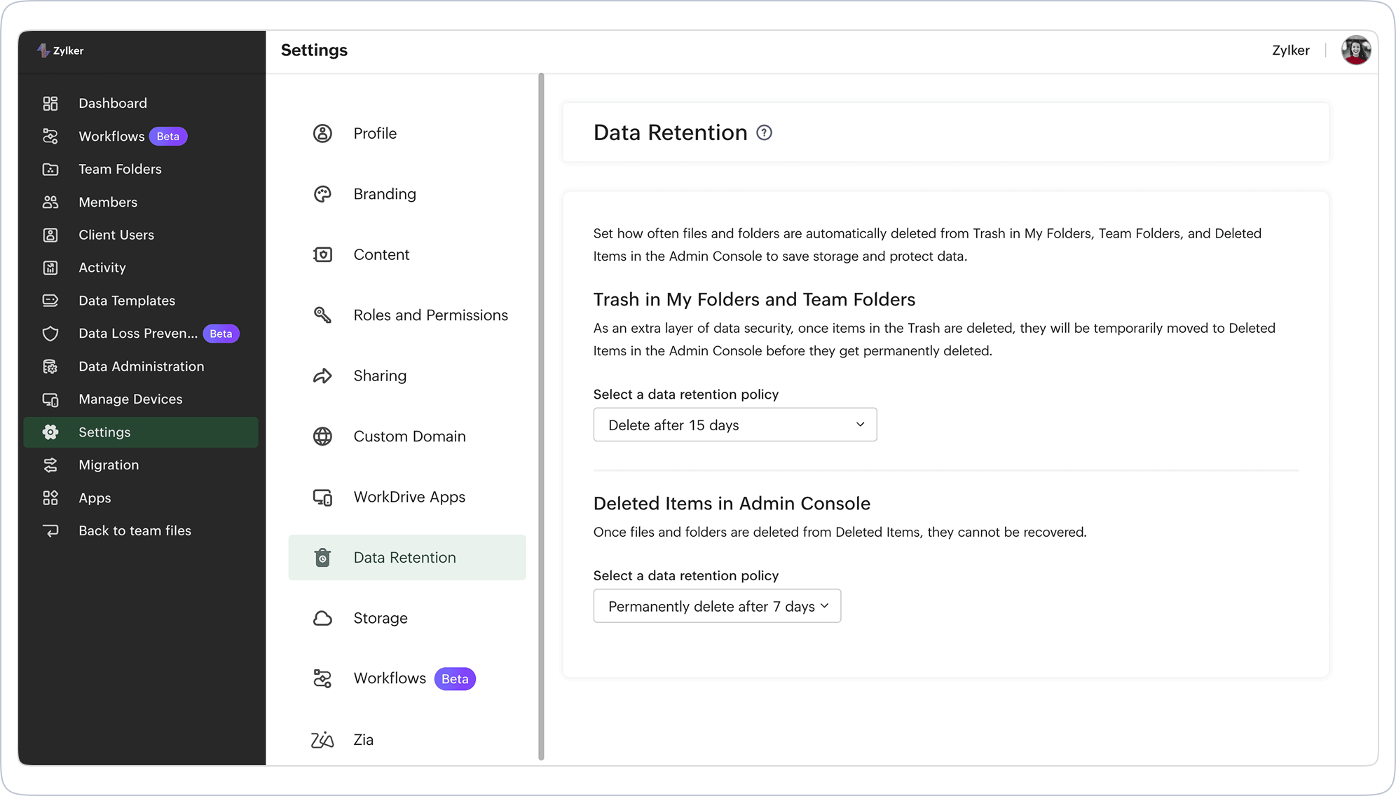 Take full control of data retention