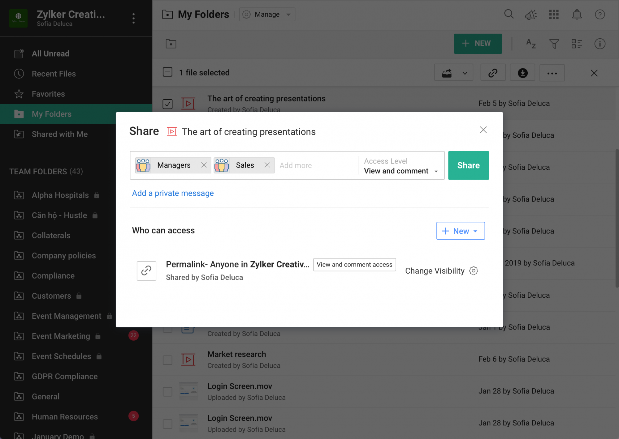 Share files and folders with Groups