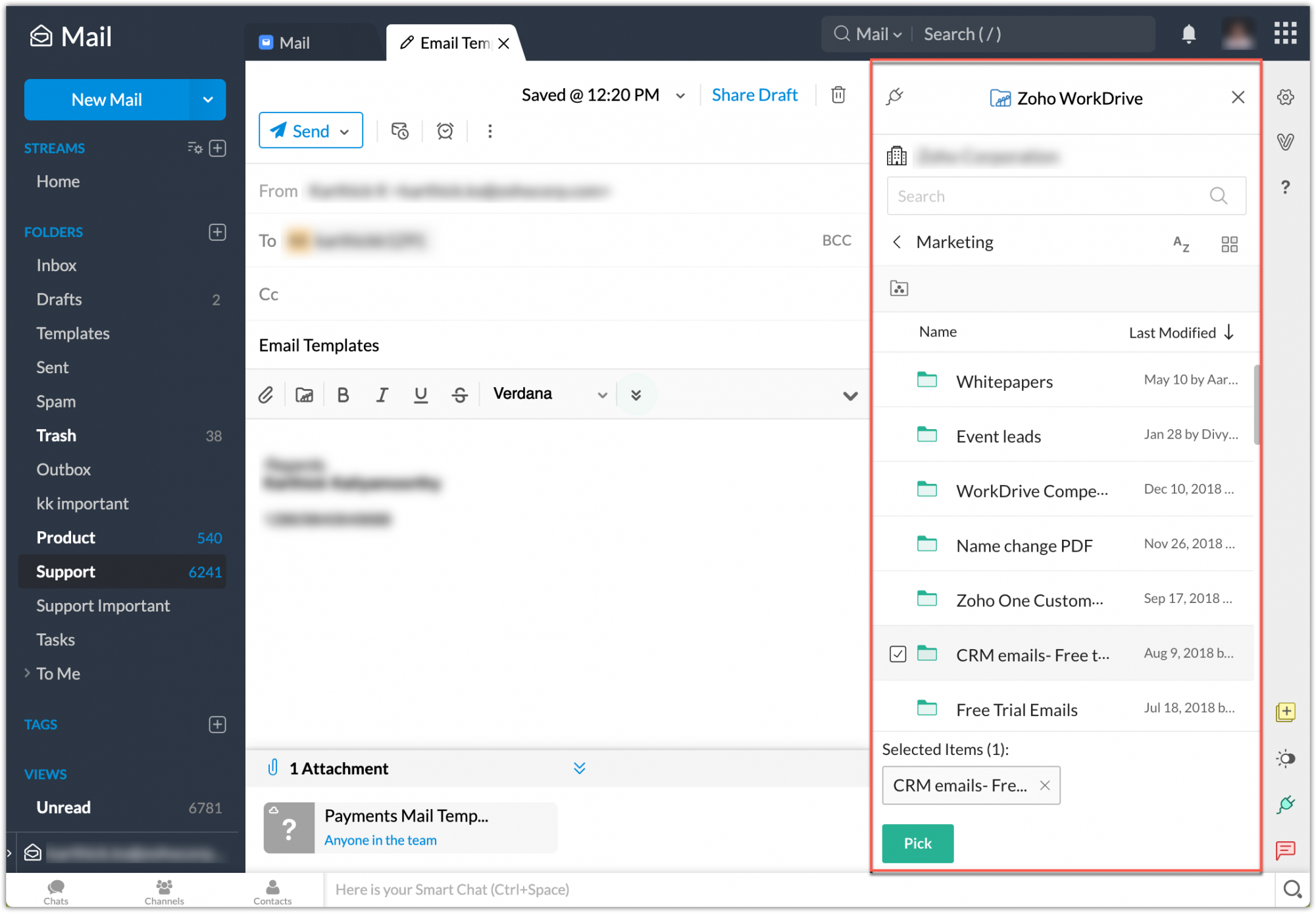 Zoho Mail Integration