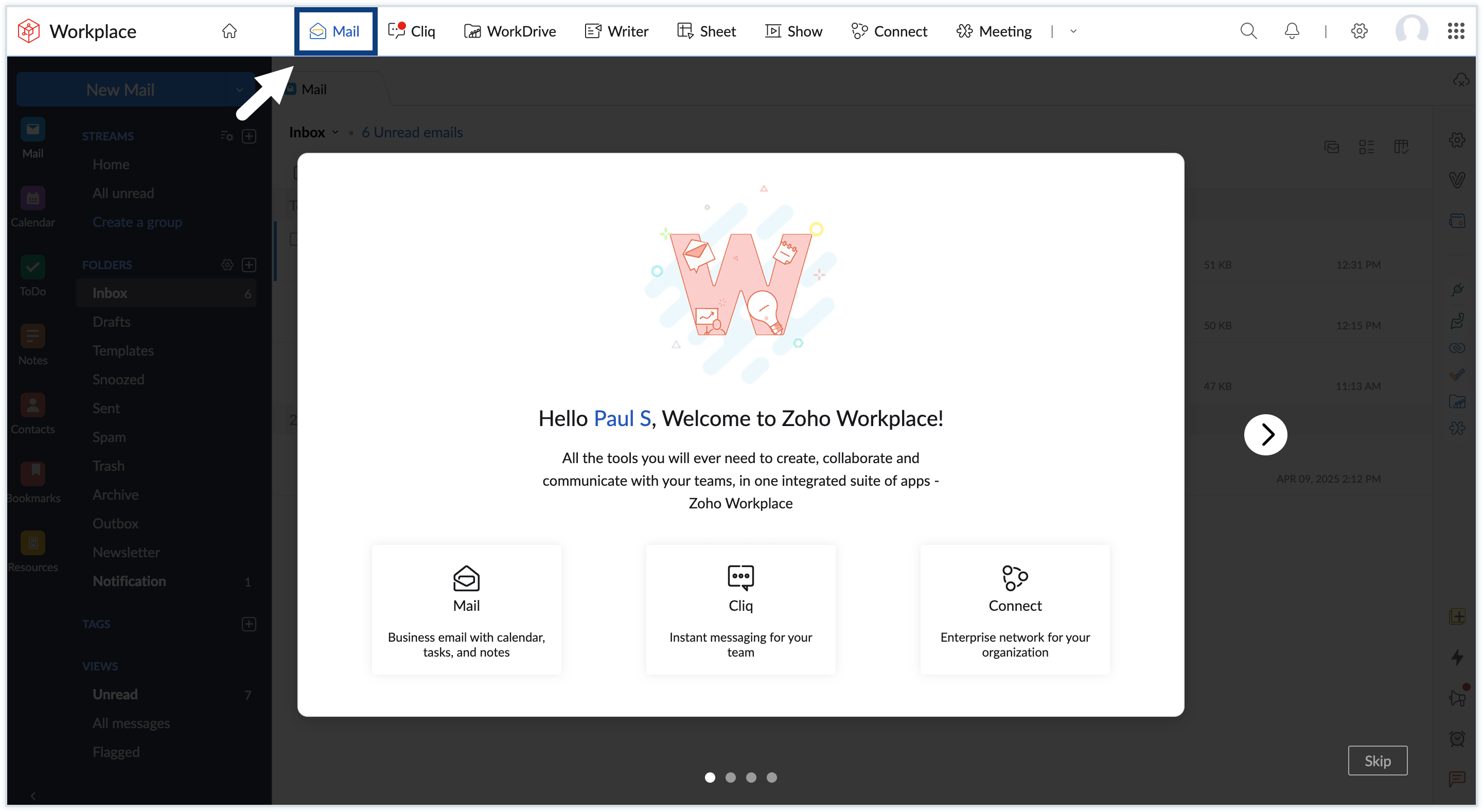 Screenshot of welcome page Screenshot of welcome page