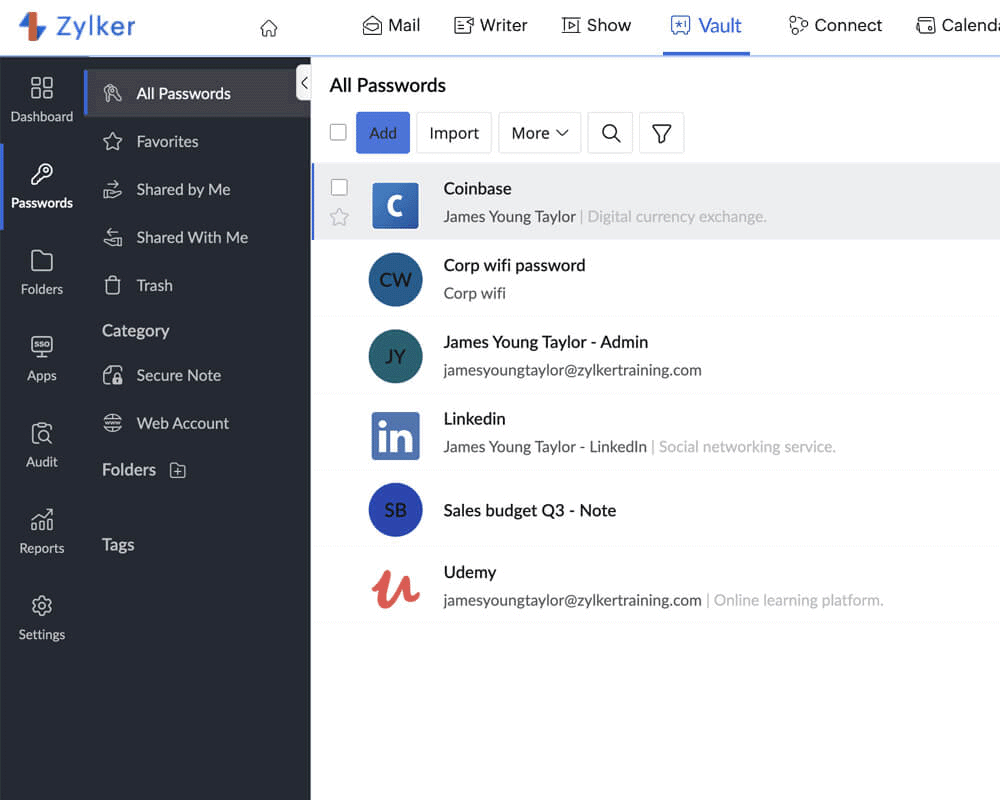 Zoho Vault