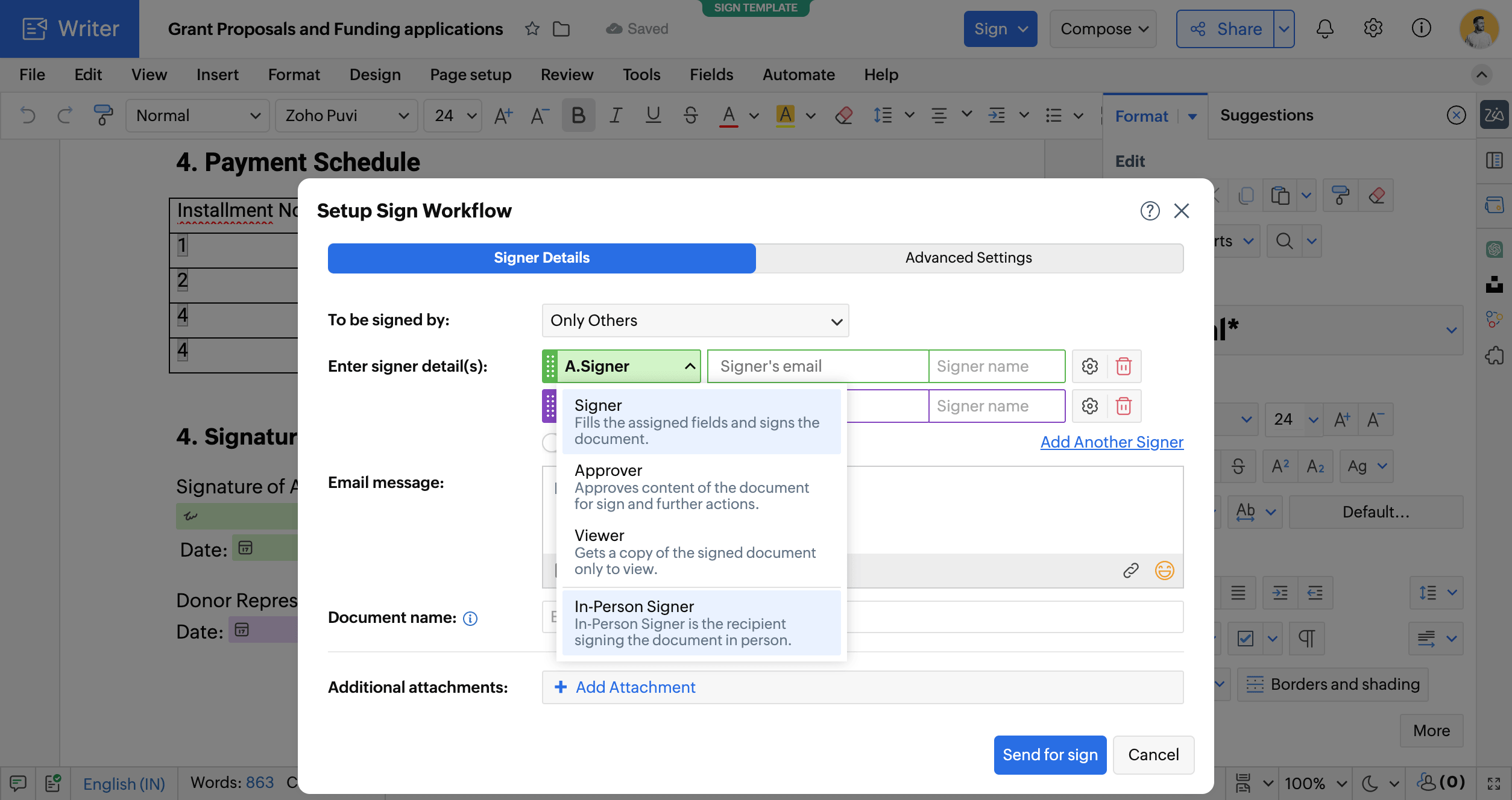 Collect eSignatures in person