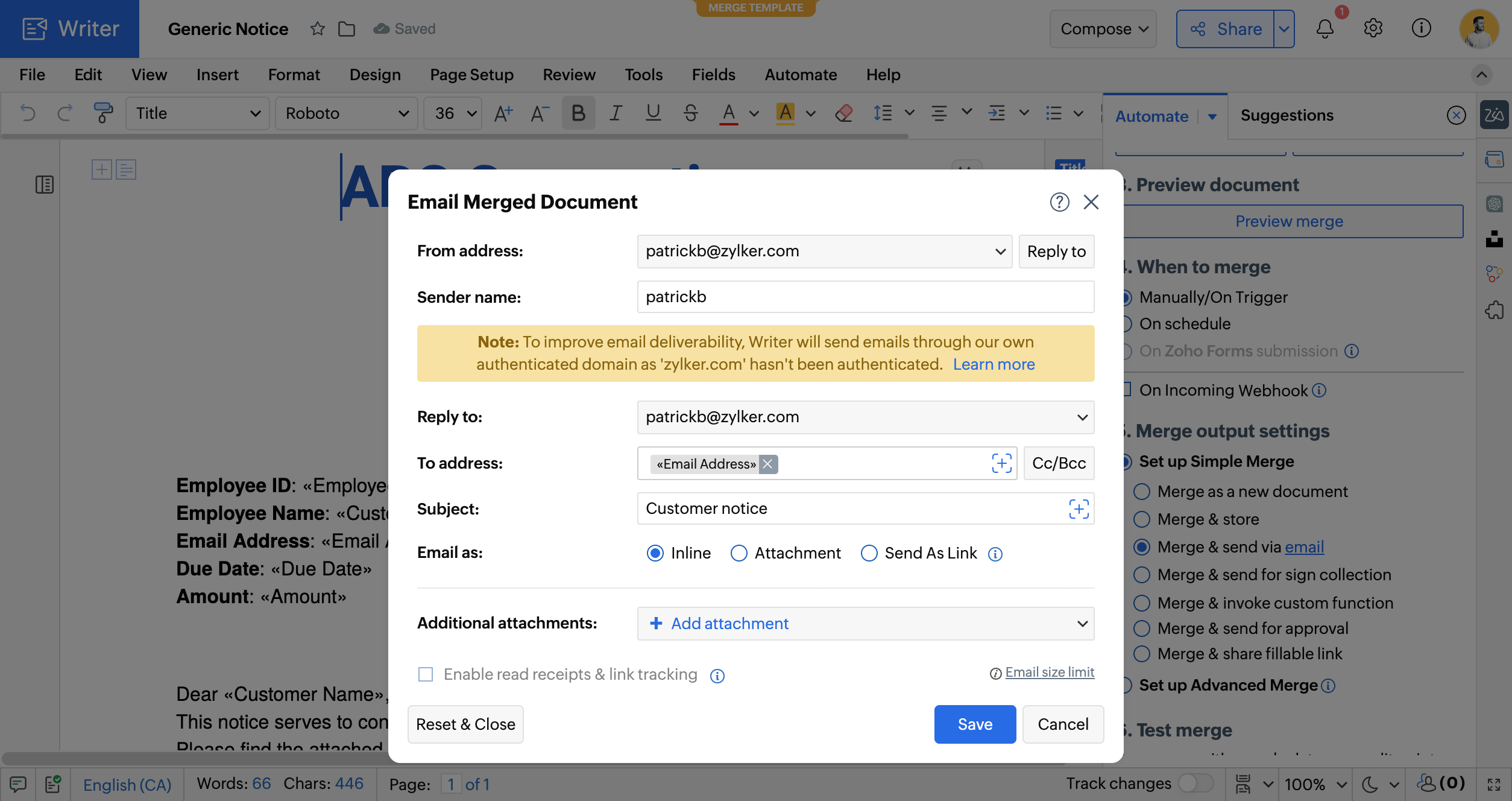 Configure a custom signing and notification order