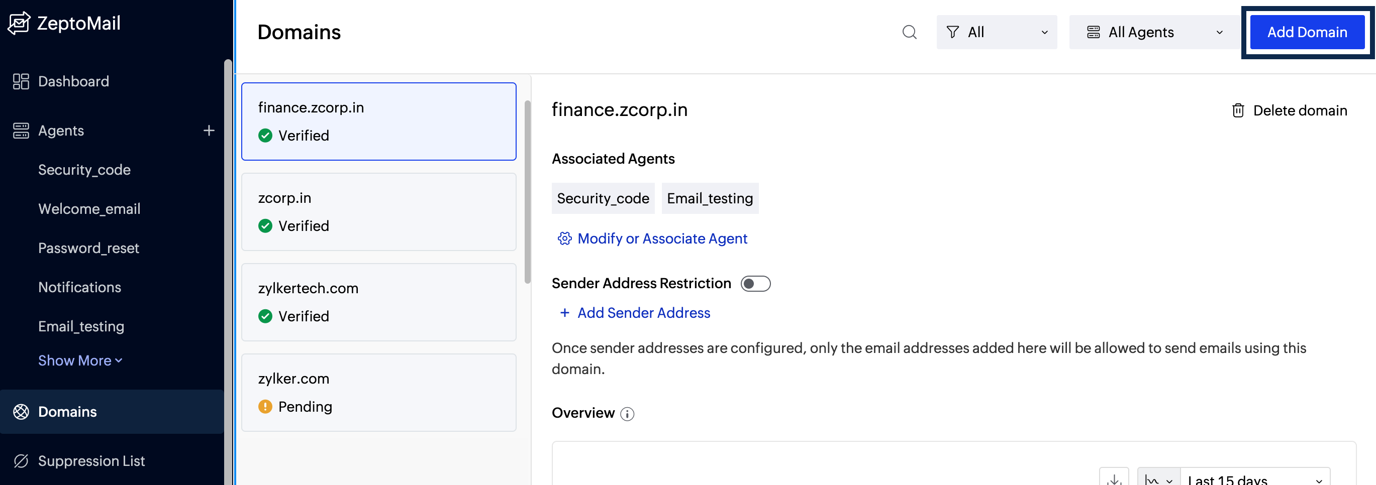 Add new domain Add new domain