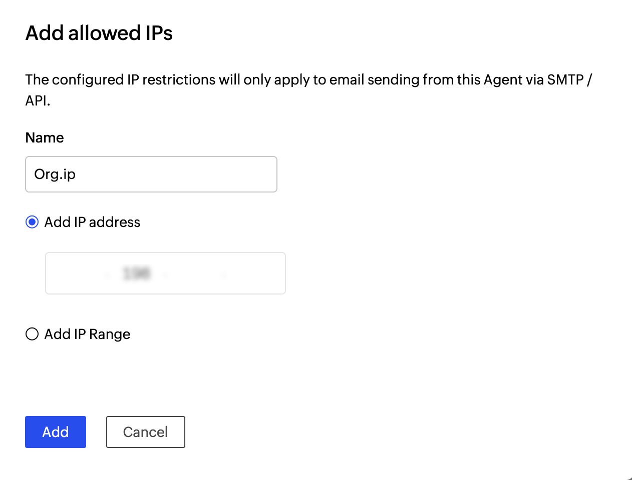 Add allowed IPs Add allowed IPs