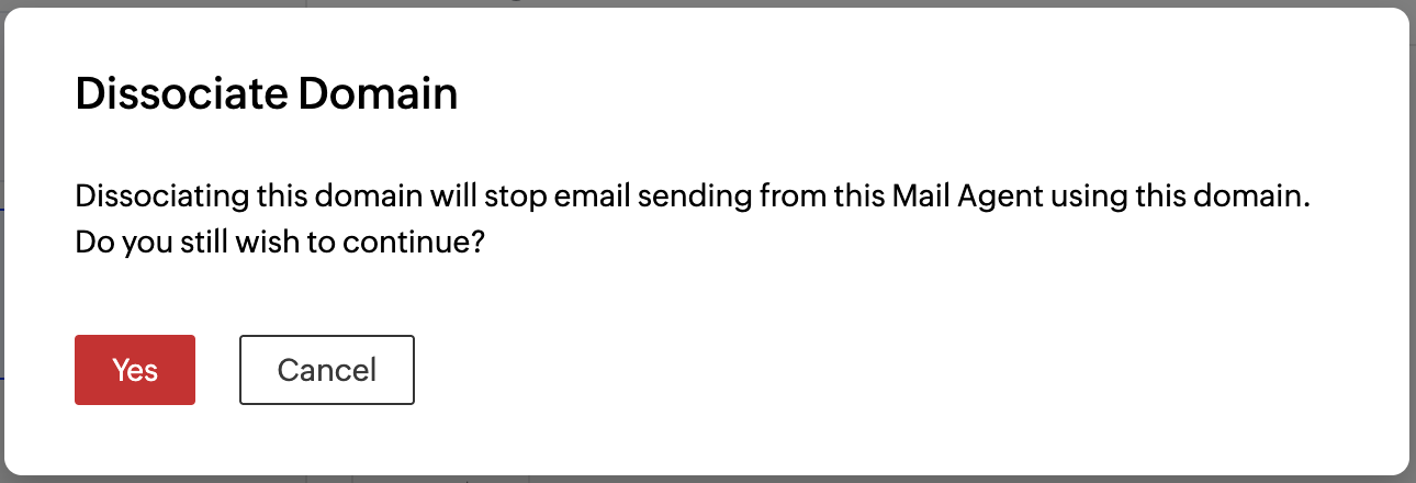 Screenshot of domain dissociation