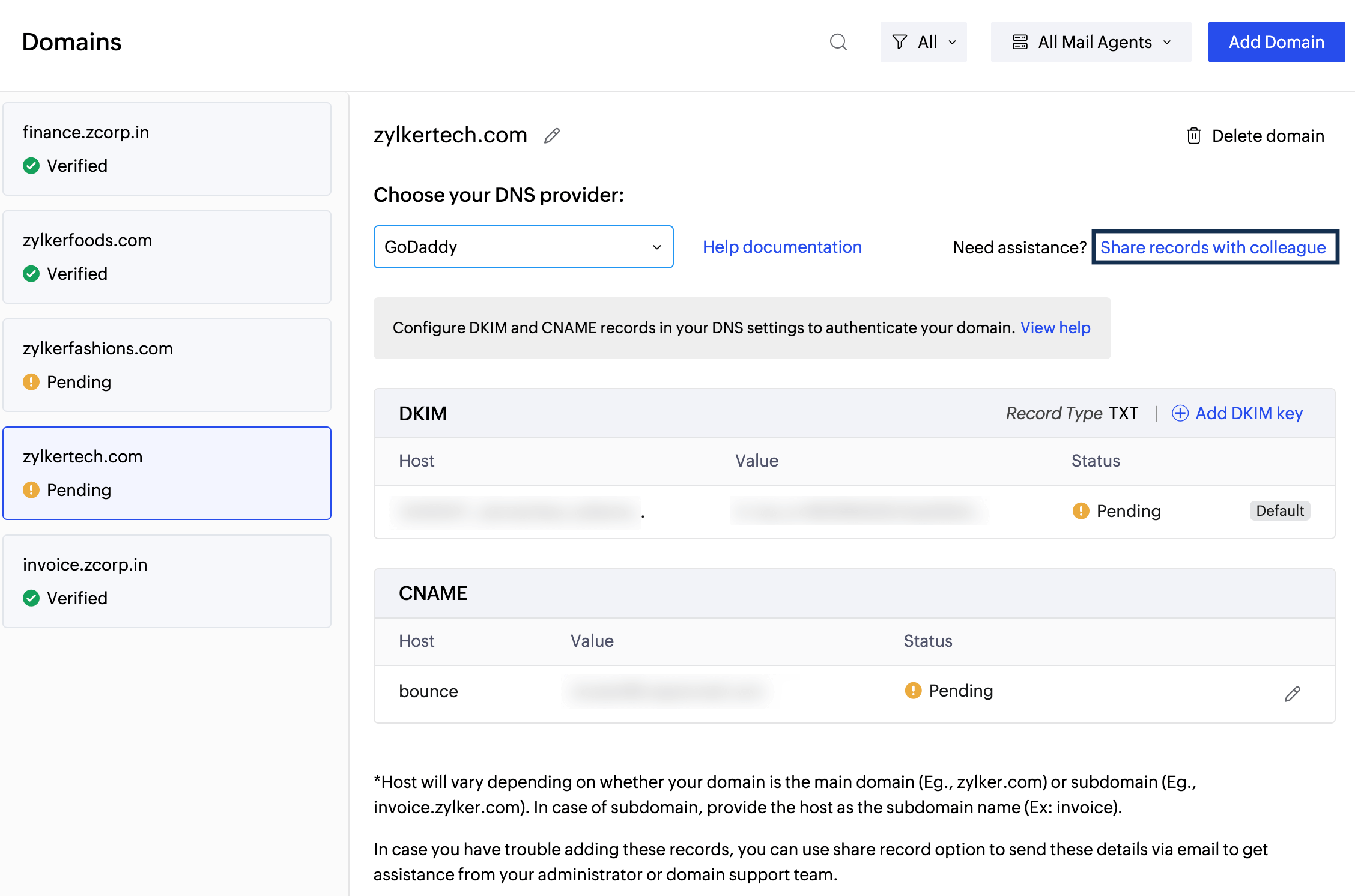 share records with colleague