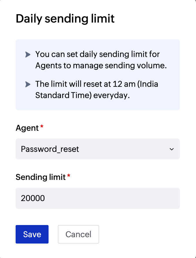 Set email limit Set email limit