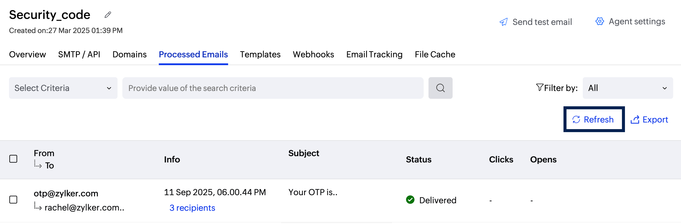Refresh logs Refresh logs