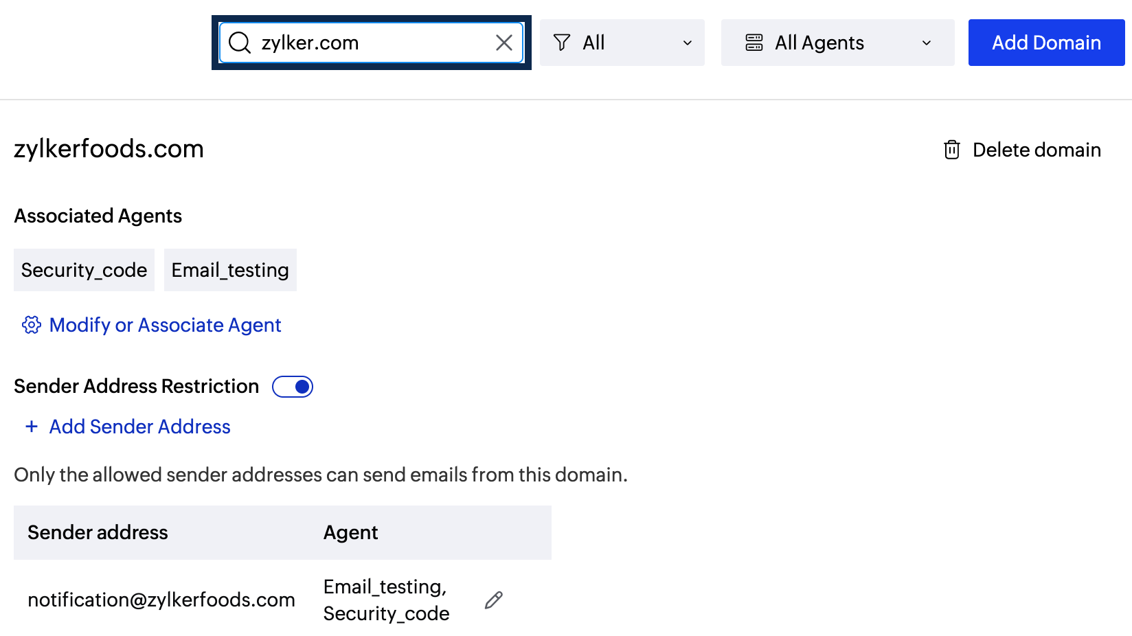 Search domain Search domain