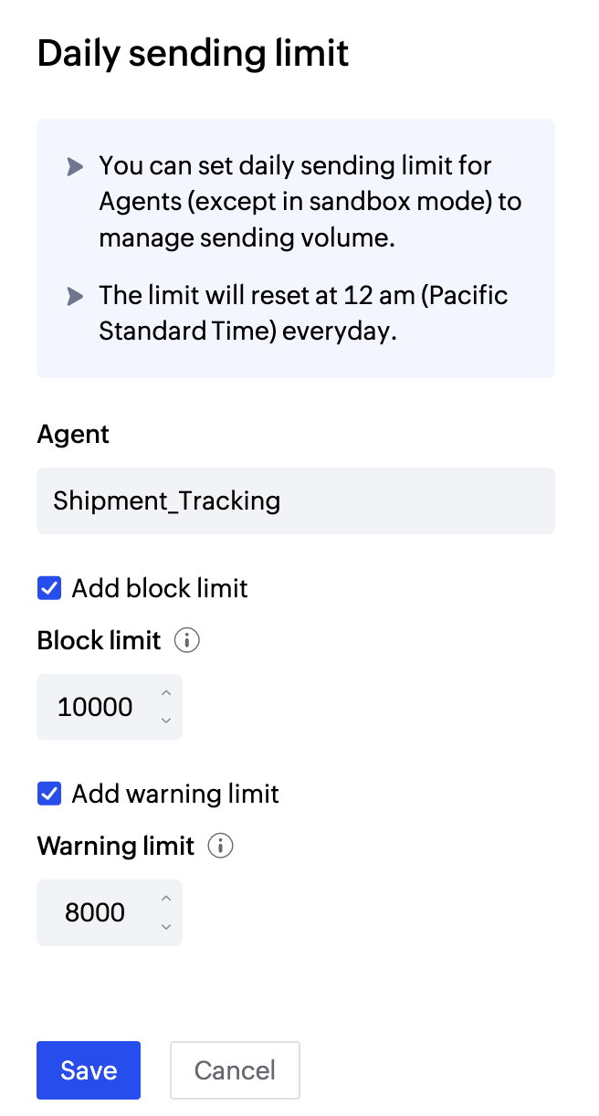 Daily sending limit