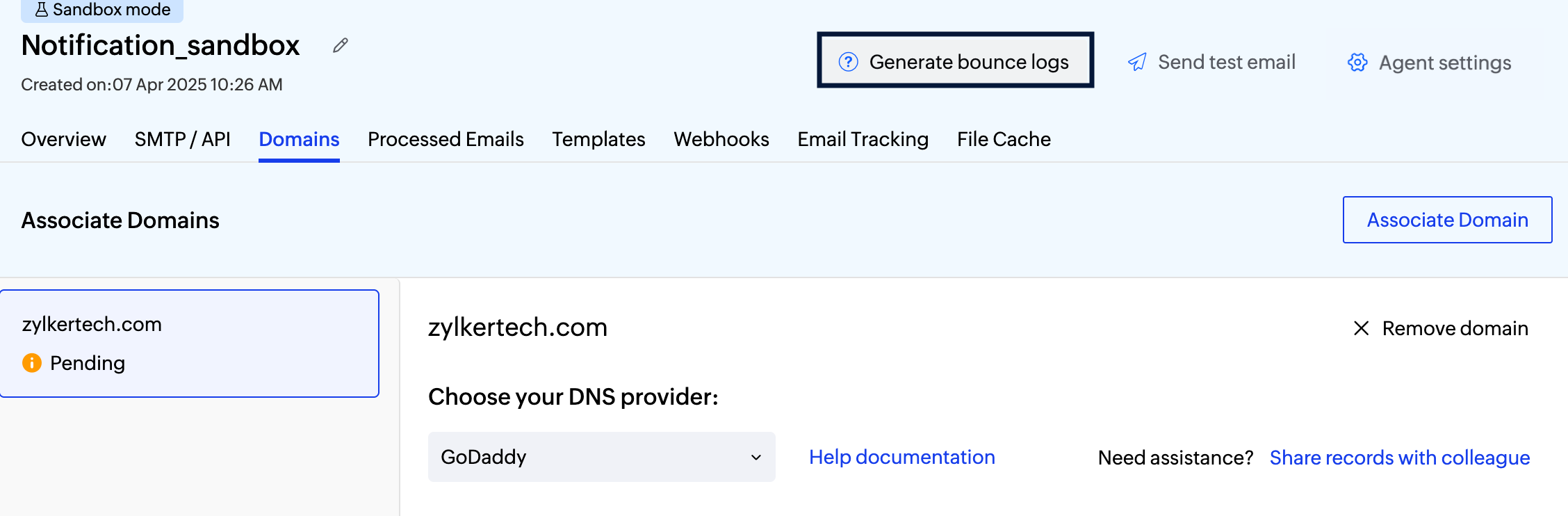 Generate bounce logs