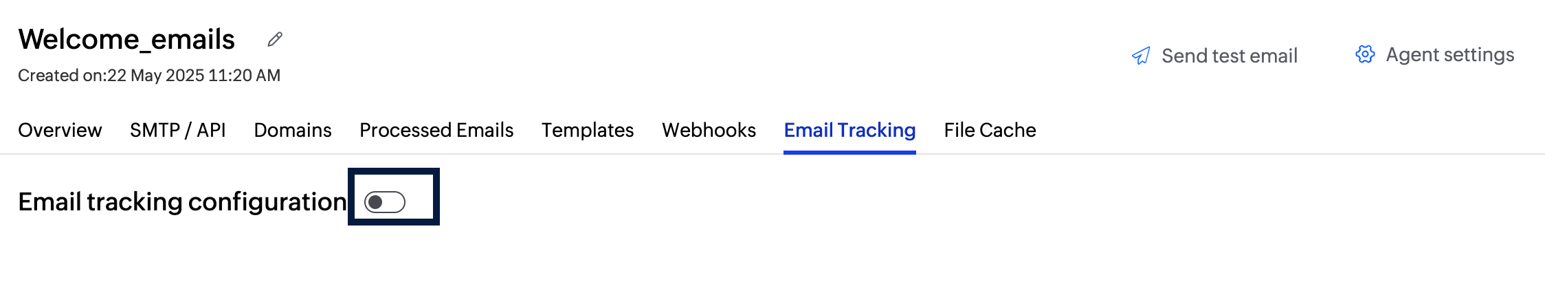 Enable tracking toggle button Enable tracking toggle button