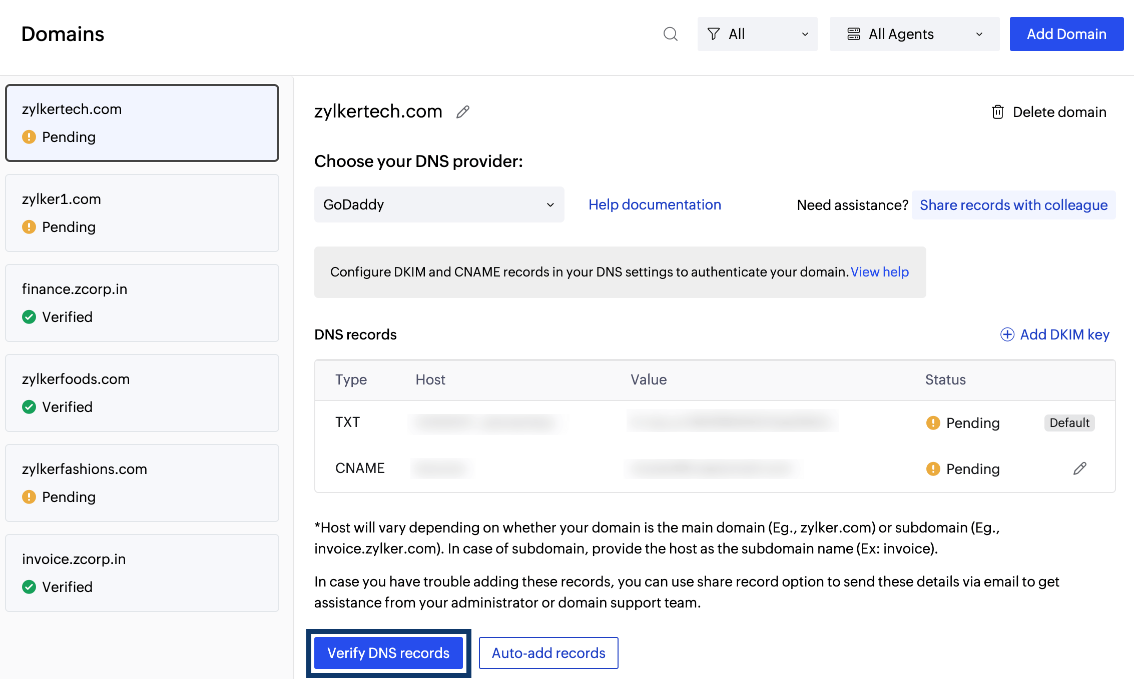 Verify records button