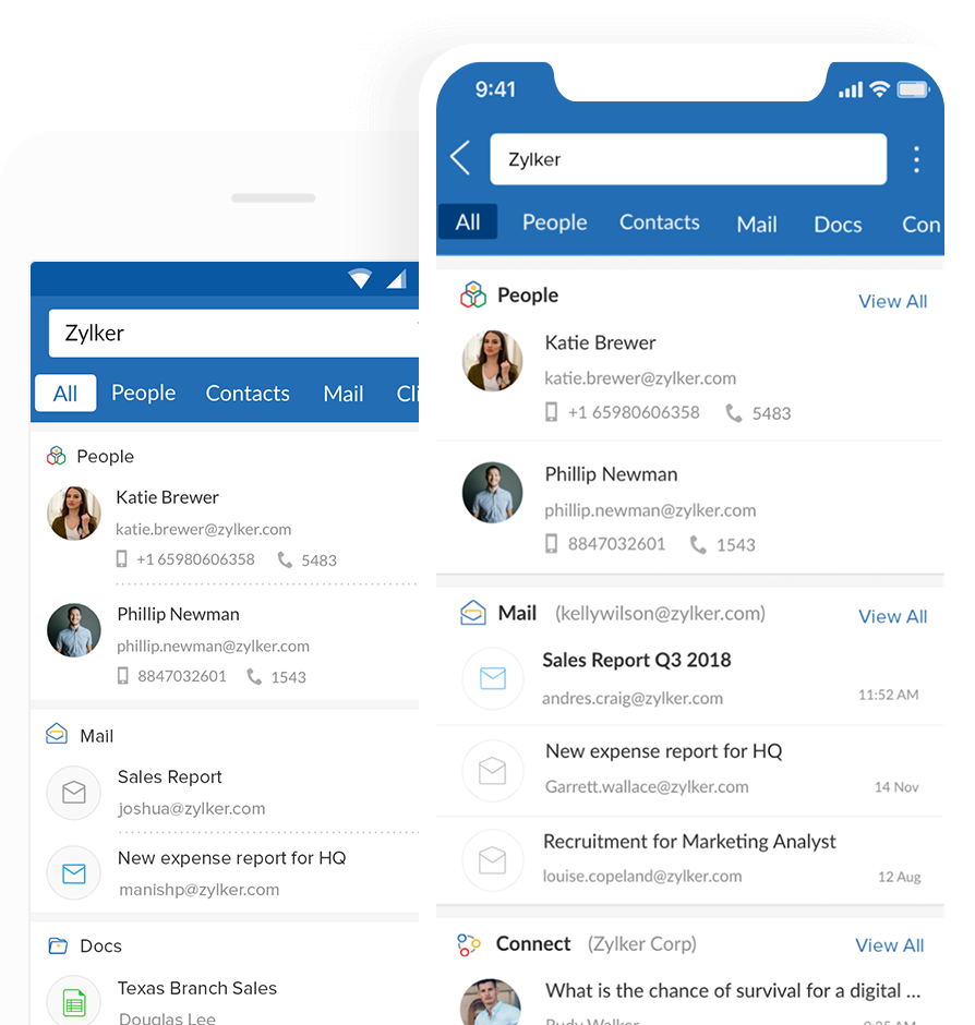 Search mobile section