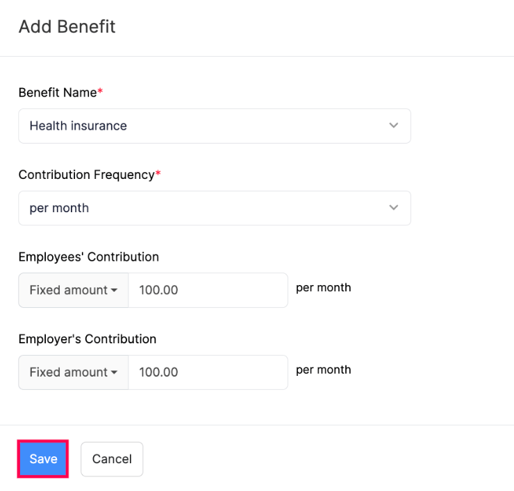 Assign Benefits to Employee
