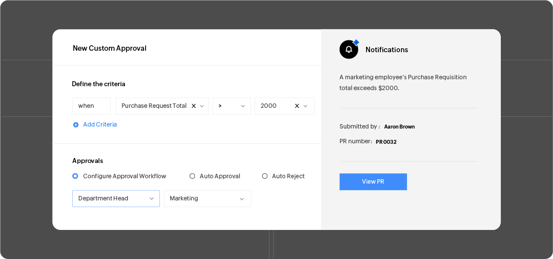 Approval workflow in Zoho Spend