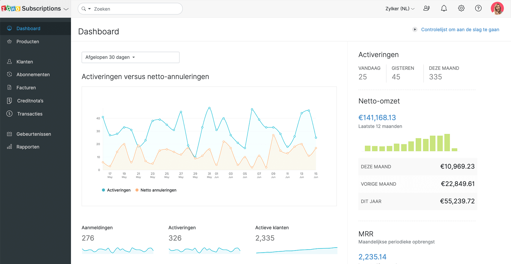 Software voor het factureren van abonnementen, periodieke betalingen - Zoho Subscriptions/