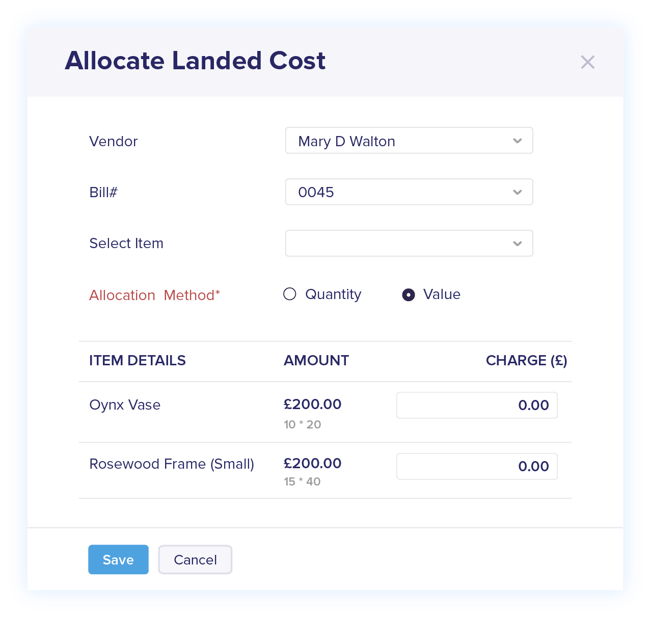 Landed Cost in Bills - Online Billing Management Software | Zoho Books