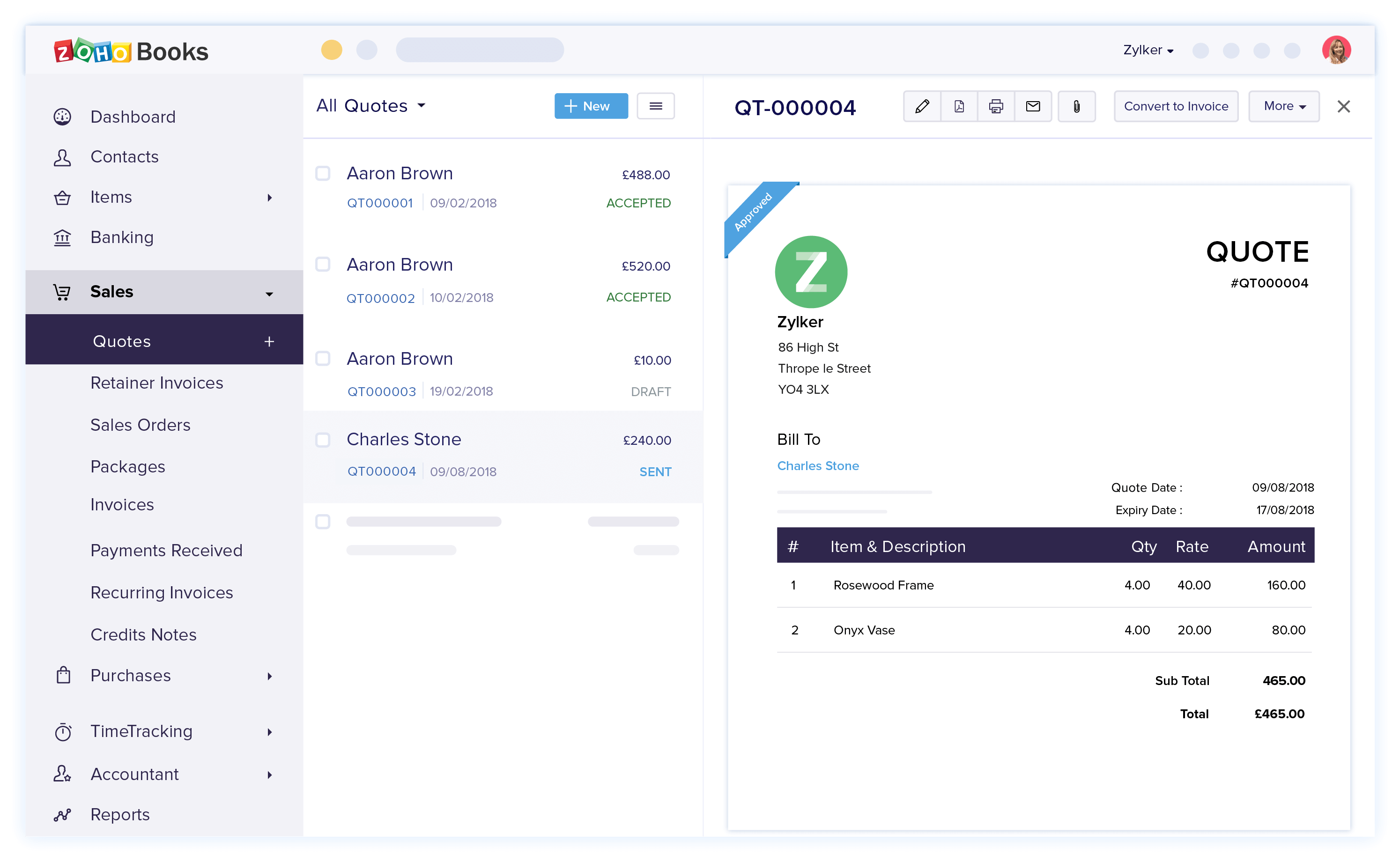 Create Quotes - Quote & Invoice Software | Zoho Books