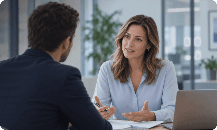 Accountant consulting with a client