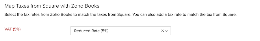 Tax mapping for Zoho Books with Square