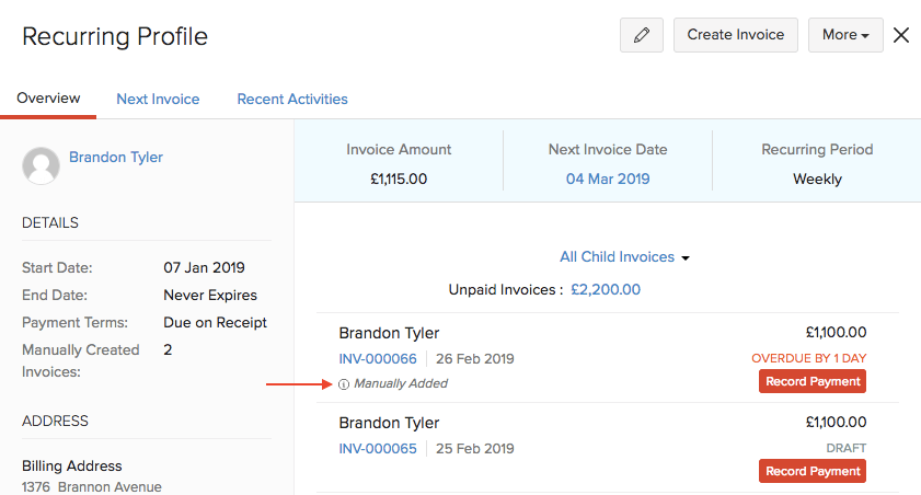 Manual Invoice