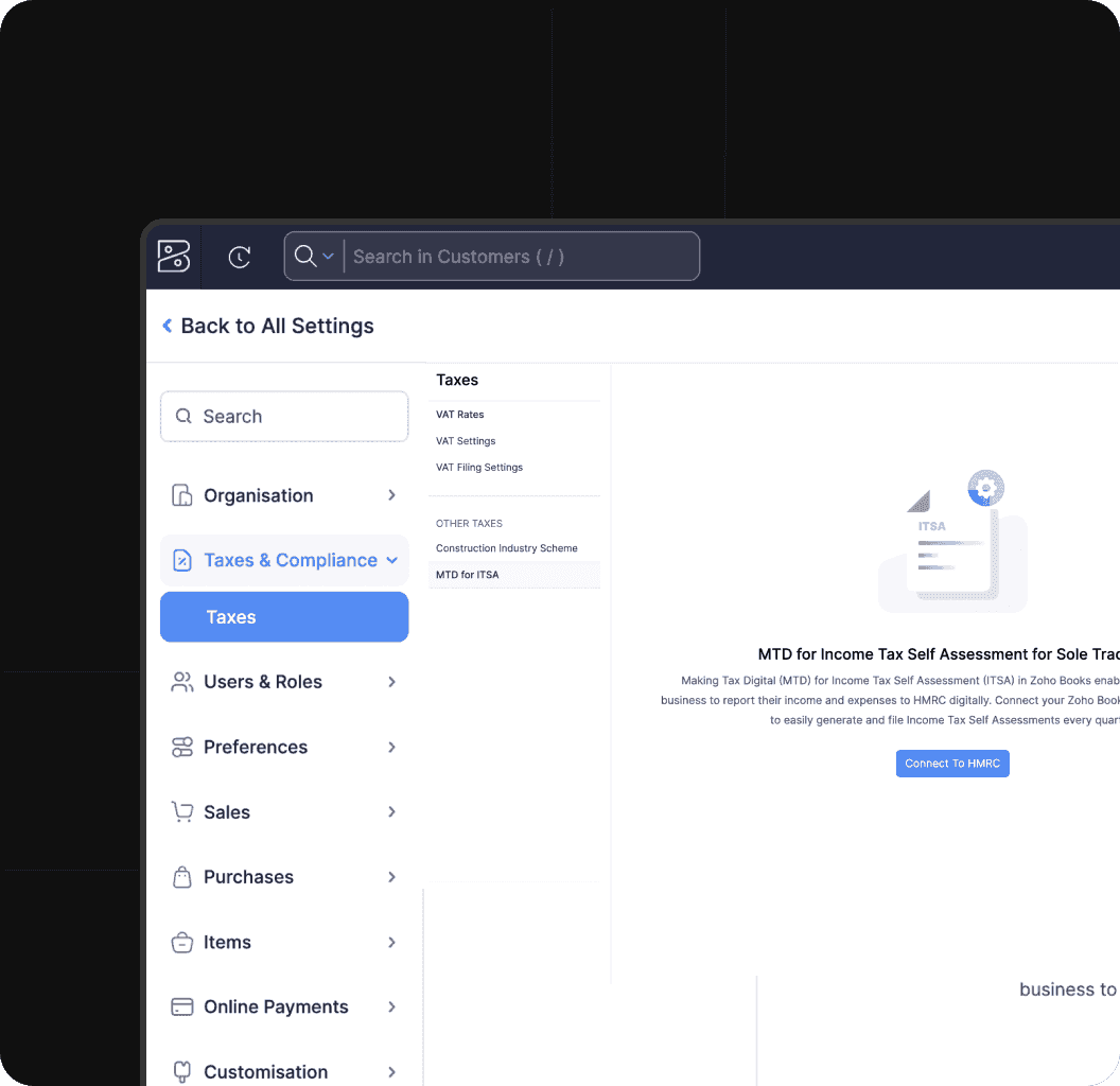 Step 1: Set up Income Tax in Zoho Books
