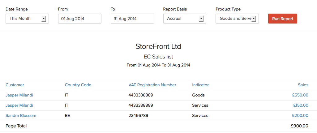 EC Sales List