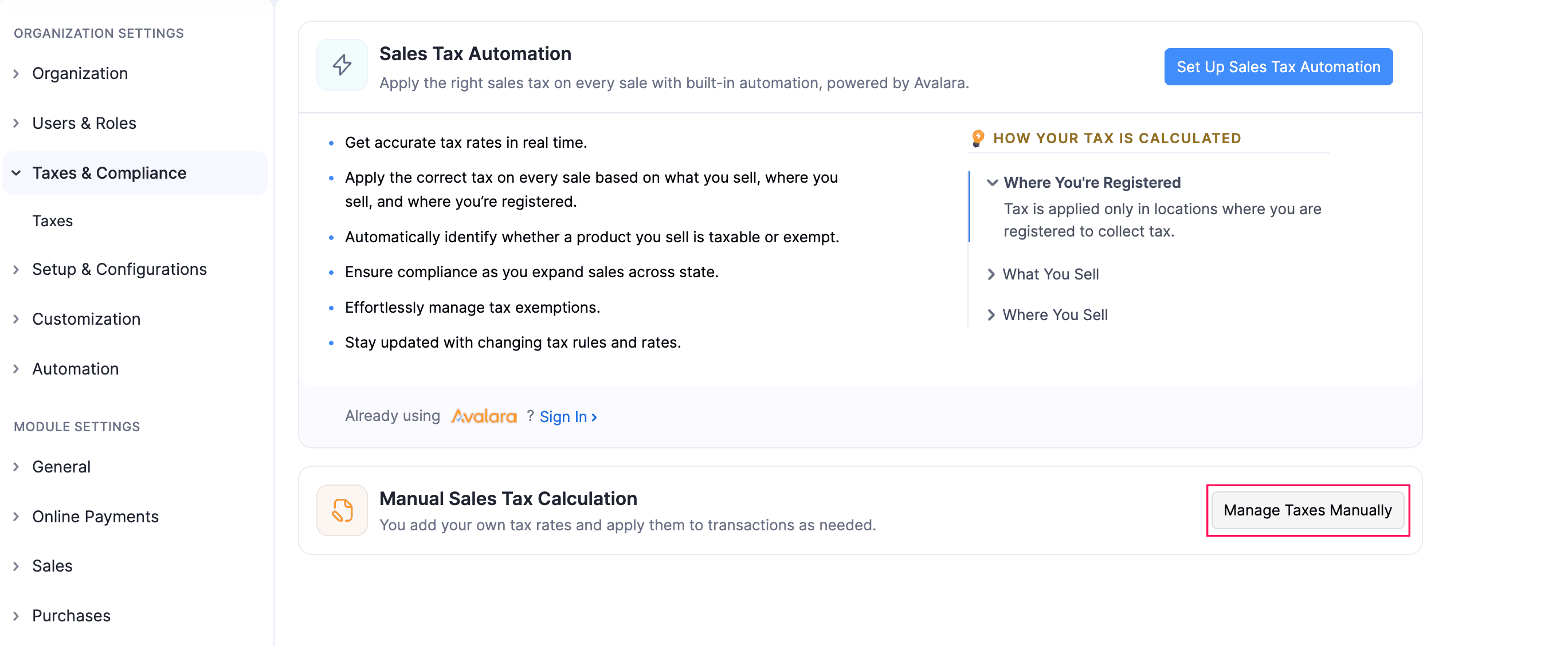 Calculate Tax Manually